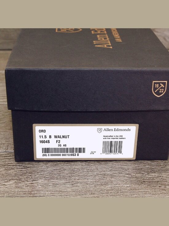* NIB * $325 Allen Edmonds ORD Derby 11.5 B Narrow Walnut * add $15 new Trees